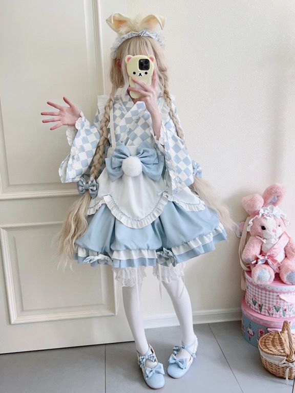 二次元 オリジナルデザインロリータ かわいい 和風改良メイドワンピース夏服 コスチューム