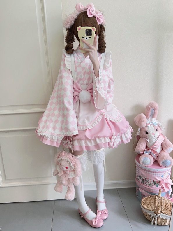 二次元 オリジナルデザインロリータ かわいい 和風改良メイドワンピース夏服 コスチューム