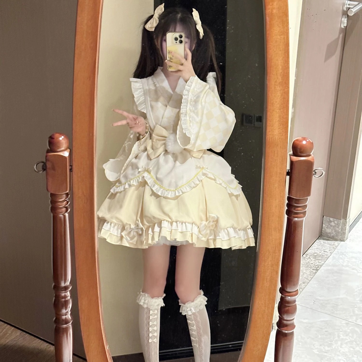 二次元 オリジナルデザインロリータ かわいい 和風改良メイドワンピース夏服 コスチューム