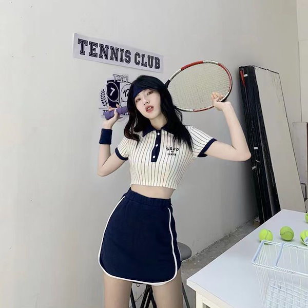 ２点テニス Tシャツ とスカート 2点セット テニスウェア レディース 半袖Tシャツ+スカート
