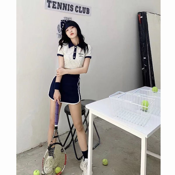 ２点テニス Tシャツ とスカート 2点セット テニスウェア レディース 半袖Tシャツ+スカート