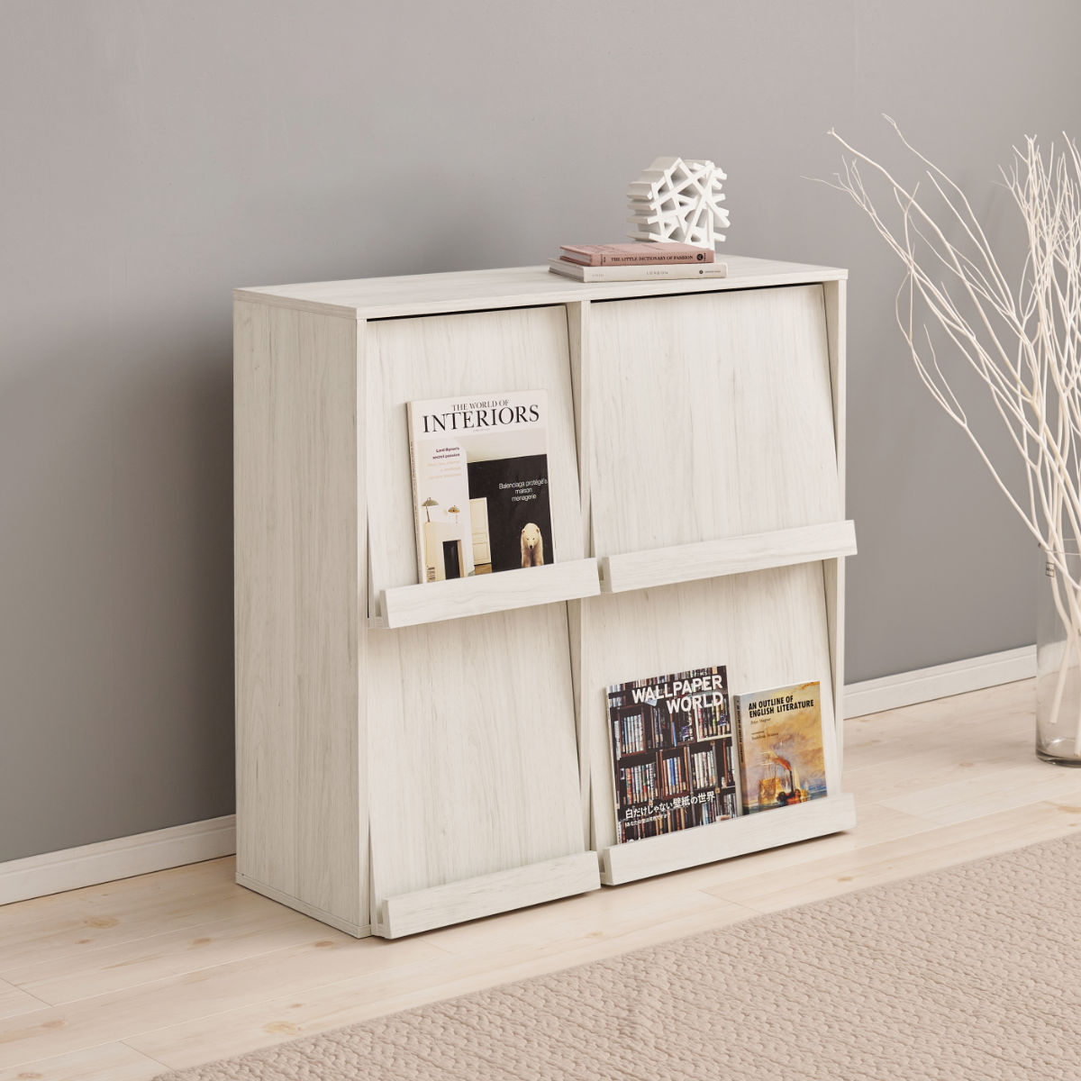 フラップ ディスプレイラック 幅85cm 2列2段 連結可能 ラック 棚 ディスプレイ フラップ扉 A4対応 収納 本棚 大容量 薄型 隠す収納 ブラウン ナチュラル ホワイトウォッシュ フラップ ディスプレイラック 幅85cm 2列2段 連結可能 ラック 棚 ディスプレイ フラップ扉 A4対応 収納 本棚 大容量 薄型 隠す収納 ブラウン ナチュラル ホワイトウォッシュ