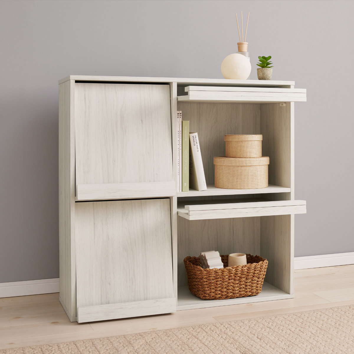 フラップ ディスプレイラック 幅85cm 2列2段 連結可能 ラック 棚 ディスプレイ フラップ扉 A4対応 収納 本棚 大容量 薄型 隠す収納 ブラウン ナチュラル ホワイトウォッシュ フラップ ディスプレイラック 幅85cm 2列2段 連結可能 ラック 棚 ディスプレイ フラップ扉 A4対応 収納 本棚 大容量 薄型 隠す収納 ブラウン ナチュラル ホワイトウォッシュ