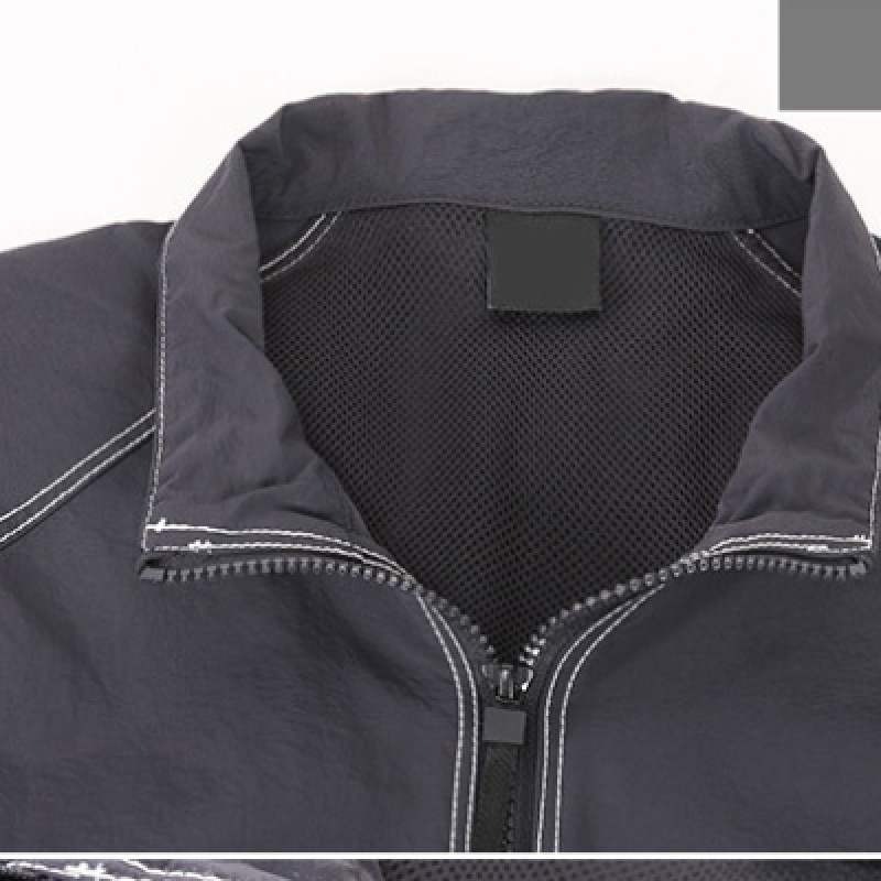 [Juans] オーバーフィットストリングステッチカラーショートスリーブアノラックPWJP2146