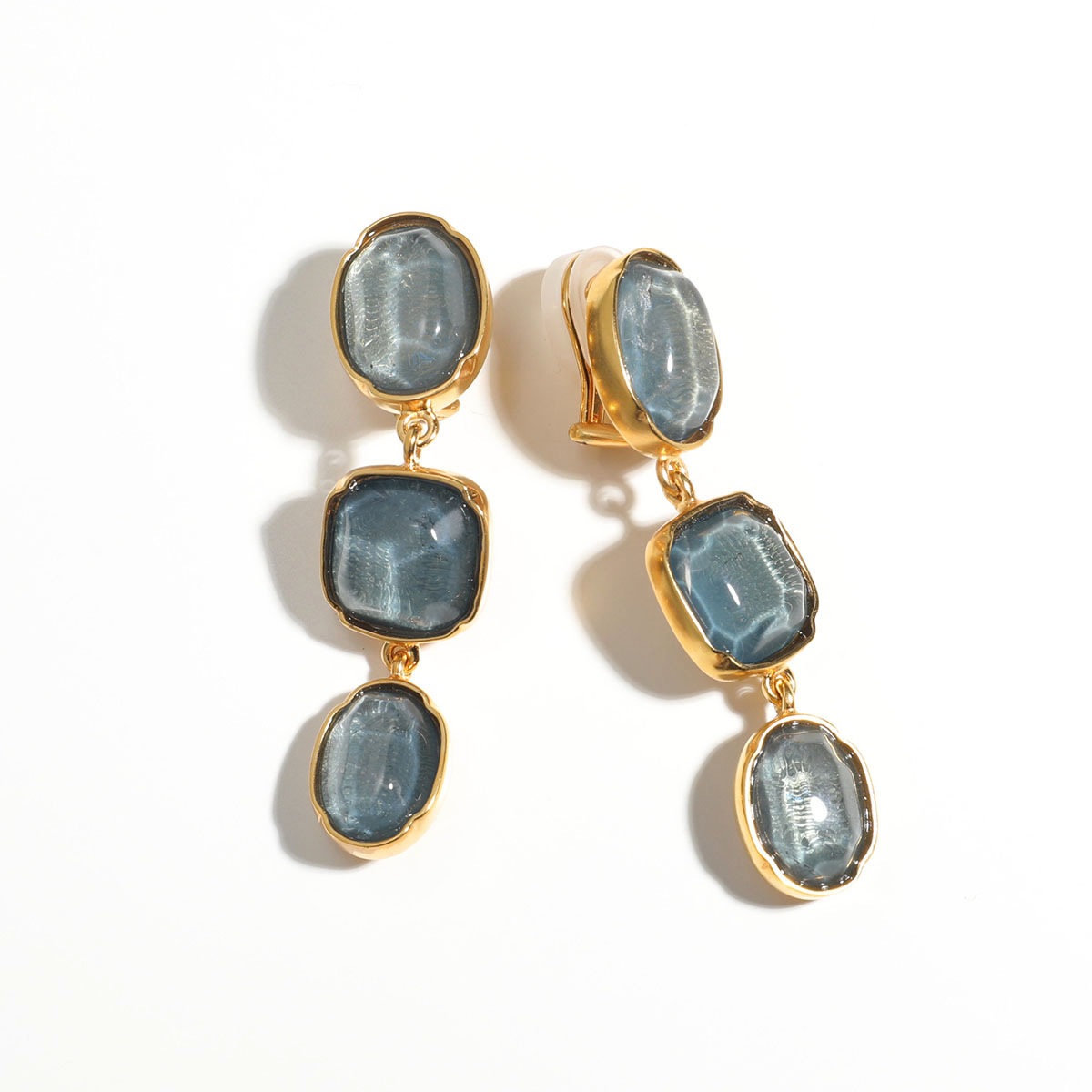 GOOSSENS PARIS ゴールドストーン ロングピアス GOOSSENS PARIS