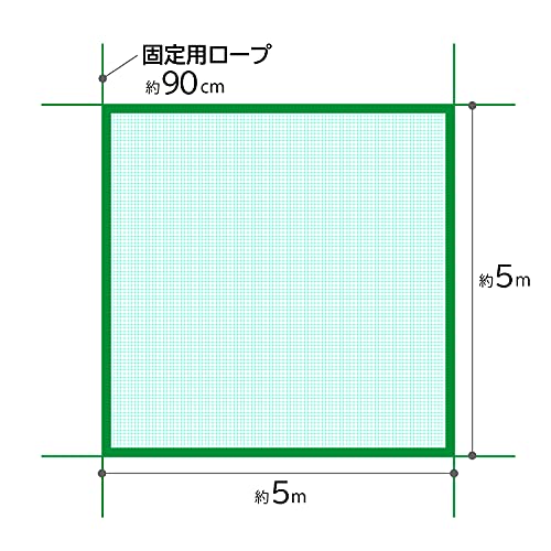 アストロ グリーンネット 25mm目 5m*5m ケース付き 養生ネット 防鳥ネット アニマルネット
