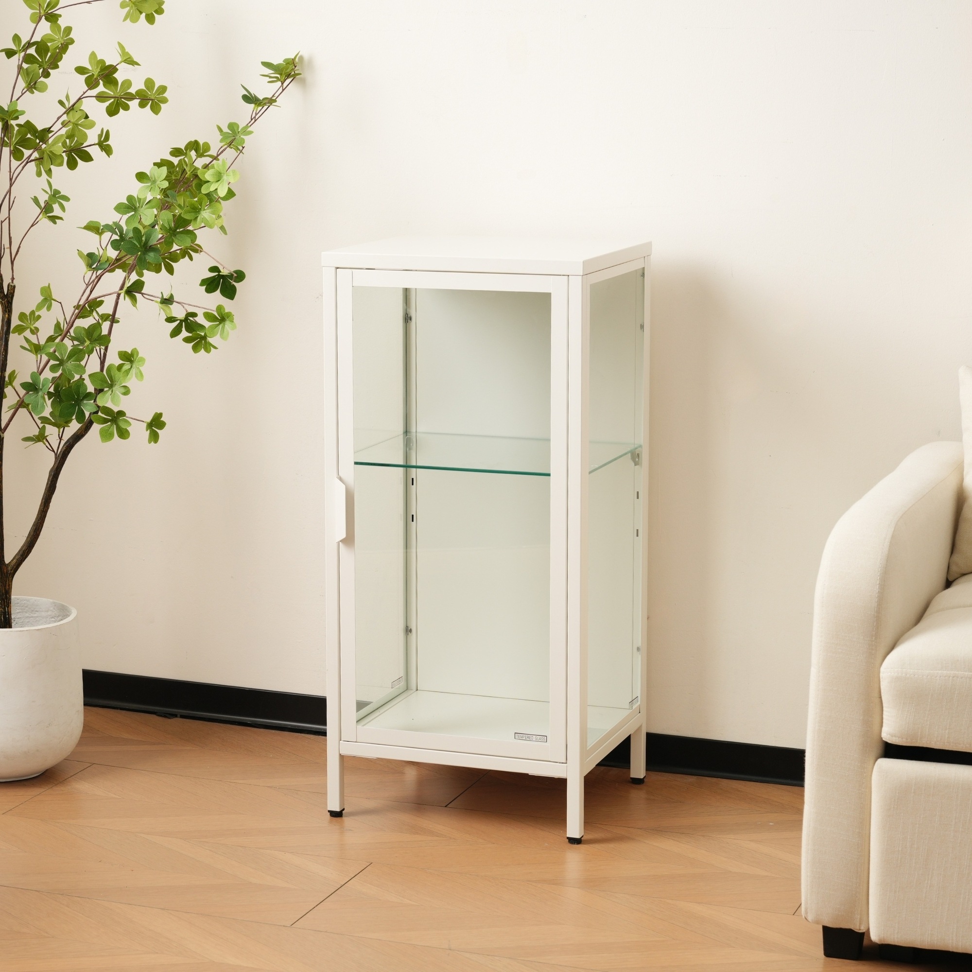 コレクションケース コレクションシェルフ ガラスディスプレイキャビネット おしゃれ 棚高さ調節可能 強化ガラス サイズ:幅40*奥行35*高さ86CM ホワイト コレクションケース コレクションシェルフ ガラスディスプレイキャビネット おしゃれ 棚高さ調節可能 強化ガラス サイズ:幅40*奥行35*高さ86CM ホワイト