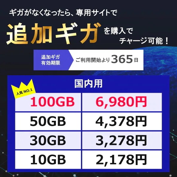 ギガチャージスティックWi-Fi（USB型Wi-Fi） (100GB) モバイルルーター　Wi-Fiルーター　月額なし 契約不要　チャージ可能　プリペイド式
