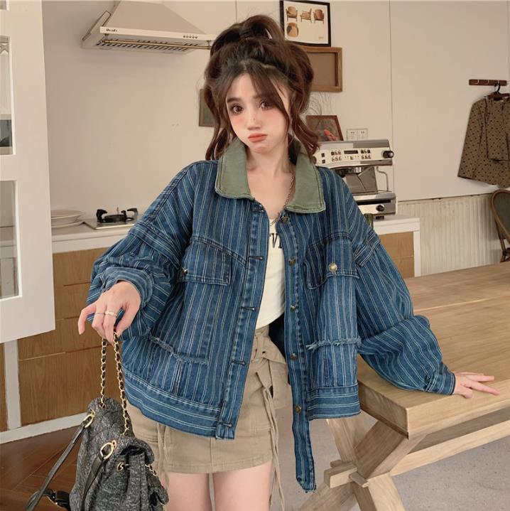 冬アウター秋 デニム おしゃれ コート 新作 ゆったり コントラストカラー 長袖トップスライダース 裏起毛ファッション2025はボアで決まり人気ボアアウターキルティングアウター 冬アウター秋 デニム おしゃれ コート 新作 ゆったり コントラストカラー 長袖トップスライダース 裏起毛ファッション2025はボアで決まり人気ボアアウターキルティングアウター