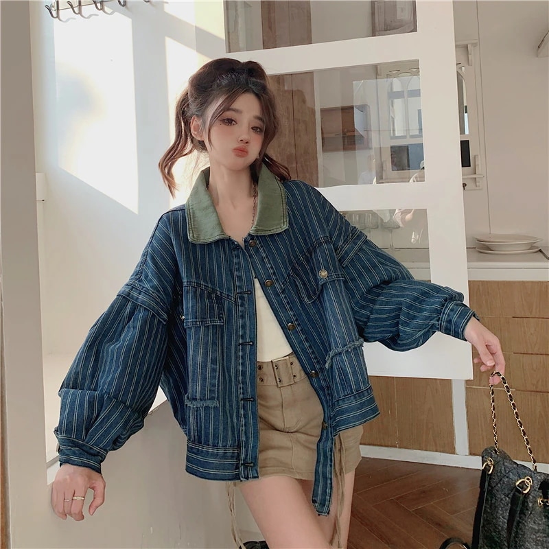 冬アウター秋 デニム おしゃれ コート 新作 ゆったり コントラストカラー 長袖トップスライダース 裏起毛ファッション2025はボアで決まり人気ボアアウターキルティングアウター 冬アウター秋 デニム おしゃれ コート 新作 ゆったり コントラストカラー 長袖トップスライダース 裏起毛ファッション2025はボアで決まり人気ボアアウターキルティングアウター