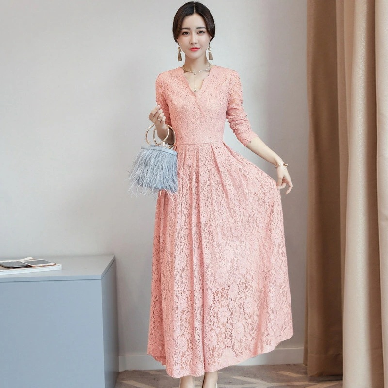 【即納】パーティードレス 結婚式 ワンピース ロング丈 総レース 刺繍 ワンピース パーティードレス ロング 大きいサイズ 入園式 二次会 謝恩会 同窓会 服装 発表会 大人 フォーマル お呼ばれ 長