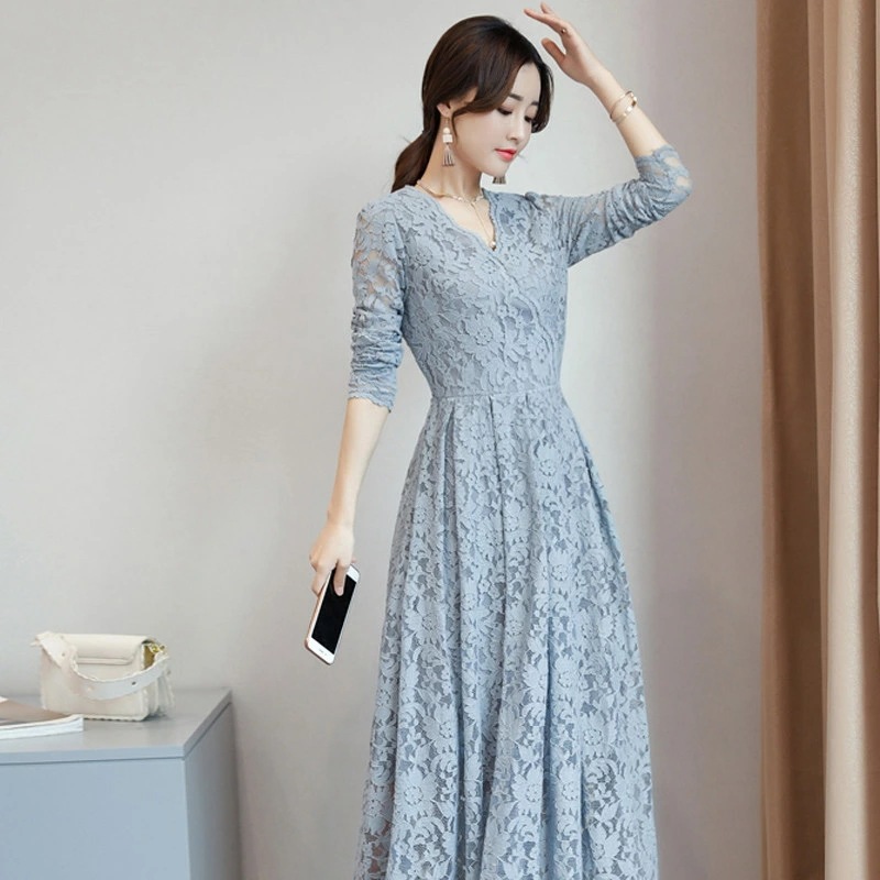 【即納】パーティードレス 結婚式 ワンピース ロング丈 総レース 刺繍 ワンピース パーティードレス ロング 大きいサイズ 入園式 二次会 謝恩会 同窓会 服装 発表会 大人 フォーマル お呼ばれ 長