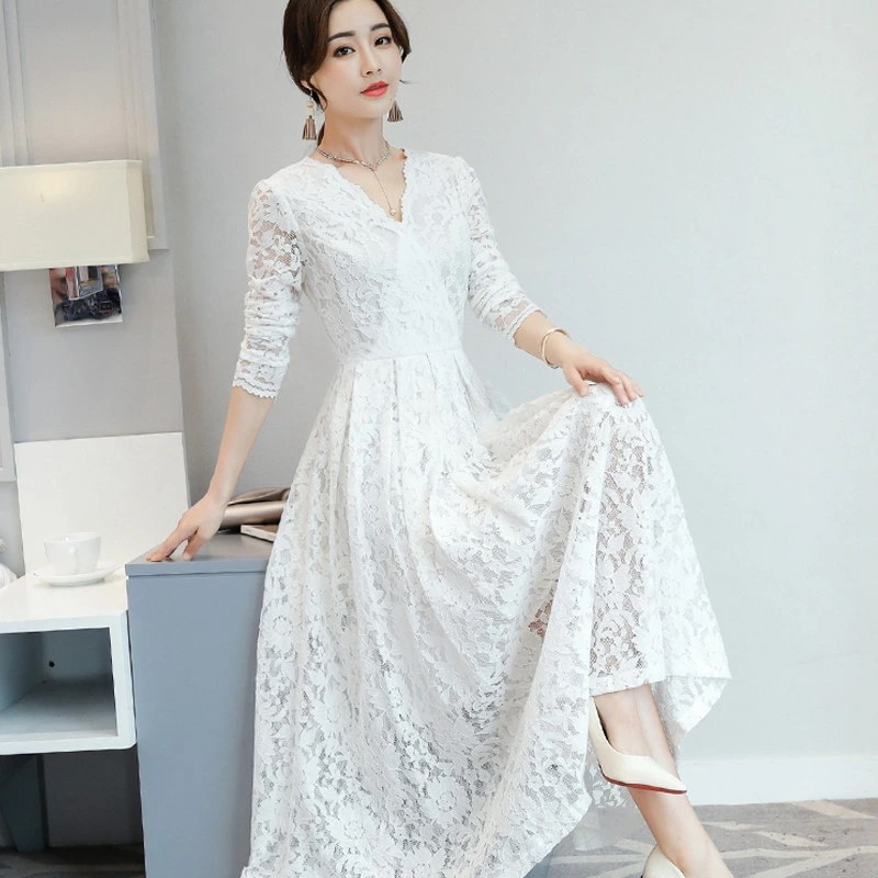 【即納】パーティードレス 結婚式 ワンピース ロング丈 総レース 刺繍 ワンピース パーティードレス ロング 大きいサイズ 入園式 二次会 謝恩会 同窓会 服装 発表会 大人 フォーマル お呼ばれ 長