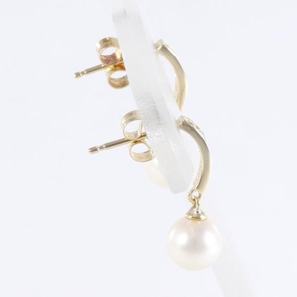 14K YG ピアス パール ジルコニア 総重量約1.1g ジュエリー 中古