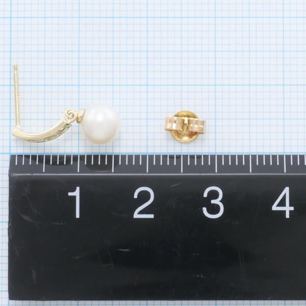 14K YG ピアス パール ジルコニア 総重量約1.1g ジュエリー 中古