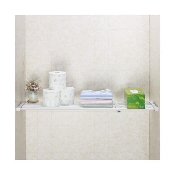 （まとめ） 平安伸銅工業 突っ張り強力伸縮棚 大サイズ ホワイト KB-75 1枚 [x10セット]