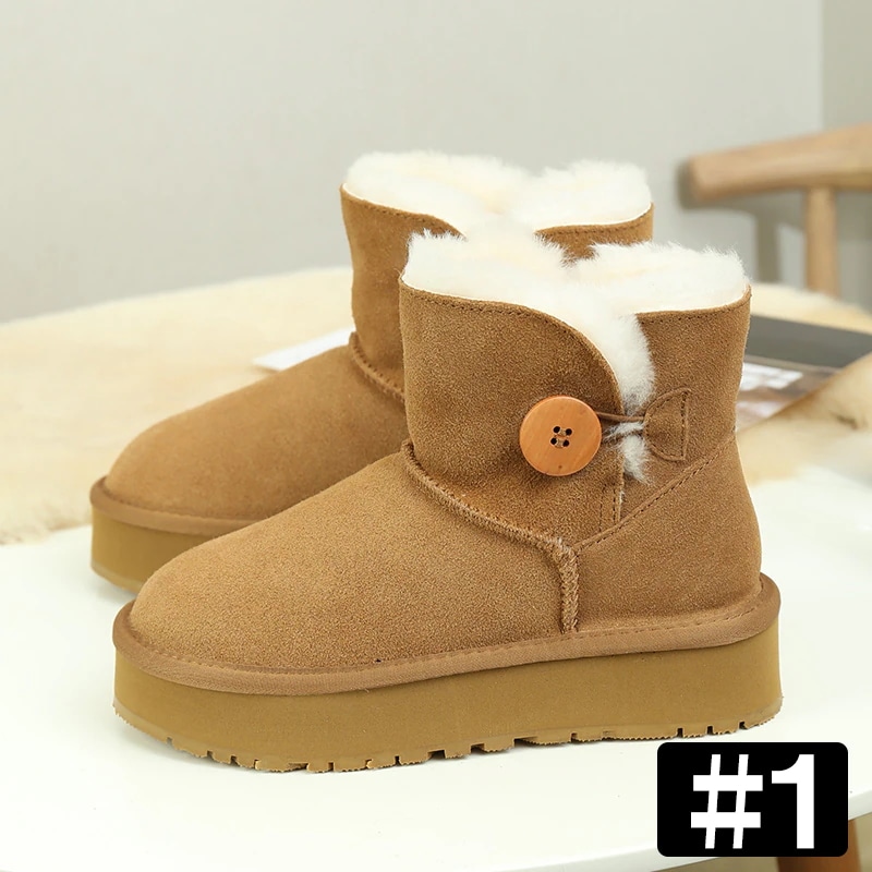 VMT55 韓国 ブーツ 牛革+ウール 厚底ブーツ スノーブーツ ショートブーツ 長靴 ムートンブーツ 厚くて暖かい 本革 裏起毛 ブーツ レディース 冬のブーツ 靴 冬 韓国ファッション シューズ