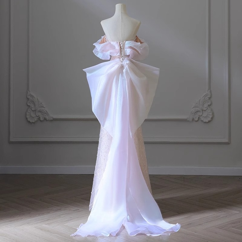 ウェディングドレス オフショルダー ピンク ホワイト パール ビーズ スパンコール 素敵 キレイめ 二次会ドレス 結婚式ドレス ロングドレス ウェディング ドレス 白 Aライン バックリボン オシャレ ウェディングドレス オフショルダー ピンク ホワイト パール ビーズ スパンコール 素敵 キレイめ 二次会ドレス 結婚式ドレス ロングドレス ウェディング ドレス 白 Aライン バックリボン オシャレ