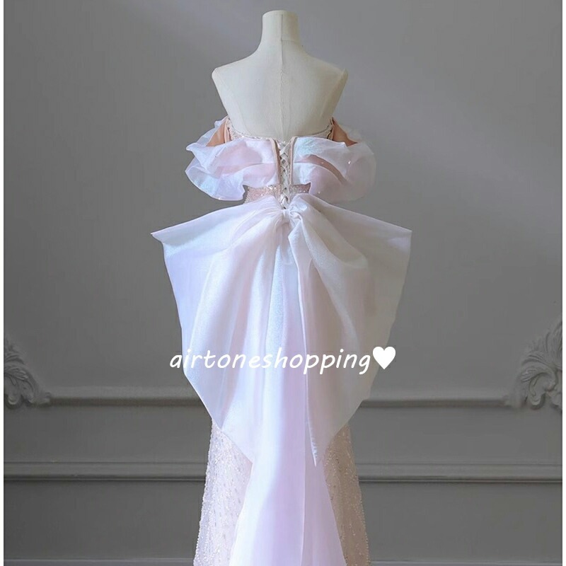 ウェディングドレス オフショルダー ピンク ホワイト パール ビーズ スパンコール 素敵 キレイめ 二次会ドレス 結婚式ドレス ロングドレス ウェディング ドレス 白 Aライン バックリボン オシャレ ウェディングドレス オフショルダー ピンク ホワイト パール ビーズ スパンコール 素敵 キレイめ 二次会ドレス 結婚式ドレス ロングドレス ウェディング ドレス 白 Aライン バックリボン オシャレ