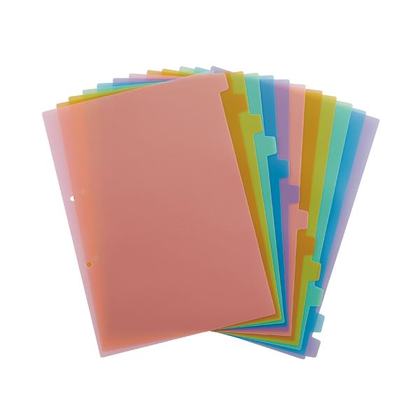 （まとめ）TANOSEE インデックス（PP） A4タテ 2穴 6色6山 2組入×20パック まとめ）TANOSEE インデックス(PP)A4タテ 2穴 12山 1セット(20組)(×3