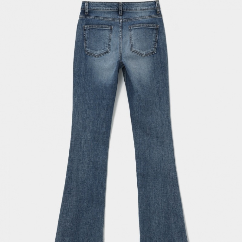 ブラックアップ [MADE] ヒールバーローウエストブーツカットデニムパンツ