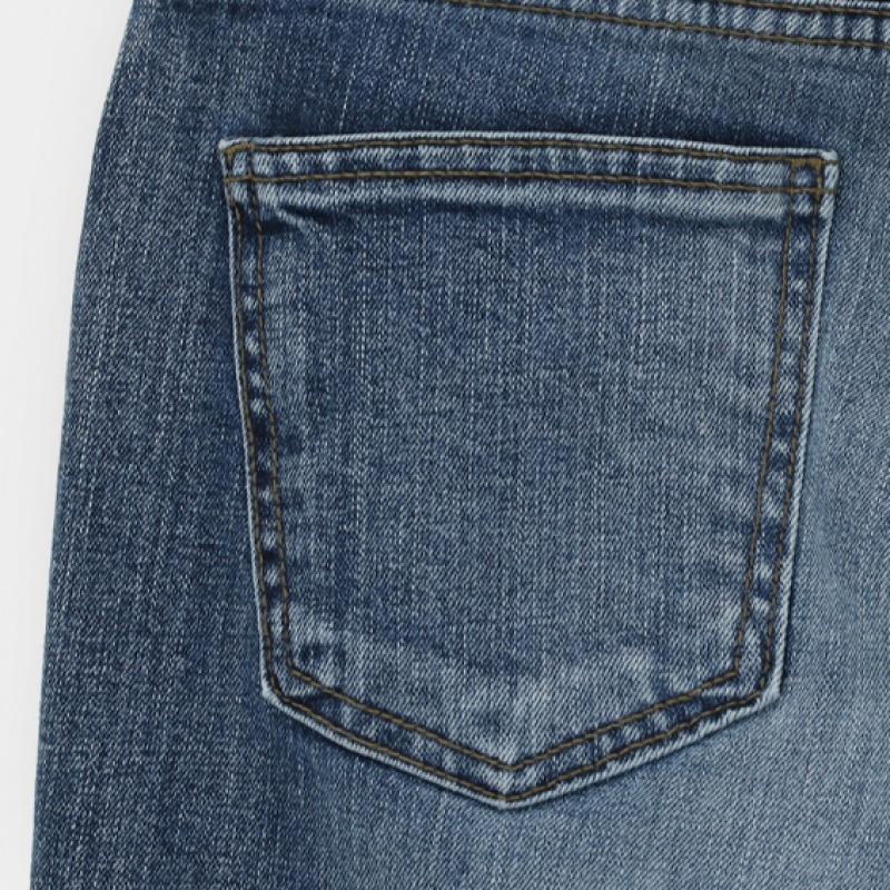 ブラックアップ [MADE] ヒールバーローウエストブーツカットデニムパンツ