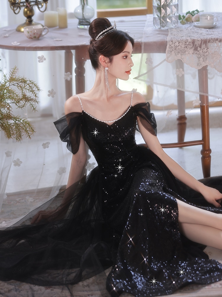 ドレススカート女性用ハイエンドブラックウェディングドレス誕生日パーティーアートテストプリンセスチュチュスカート ドレススカート女性用ハイエンドブラックウェディングドレス誕生日パーティーアートテストプリンセスチュチュスカート