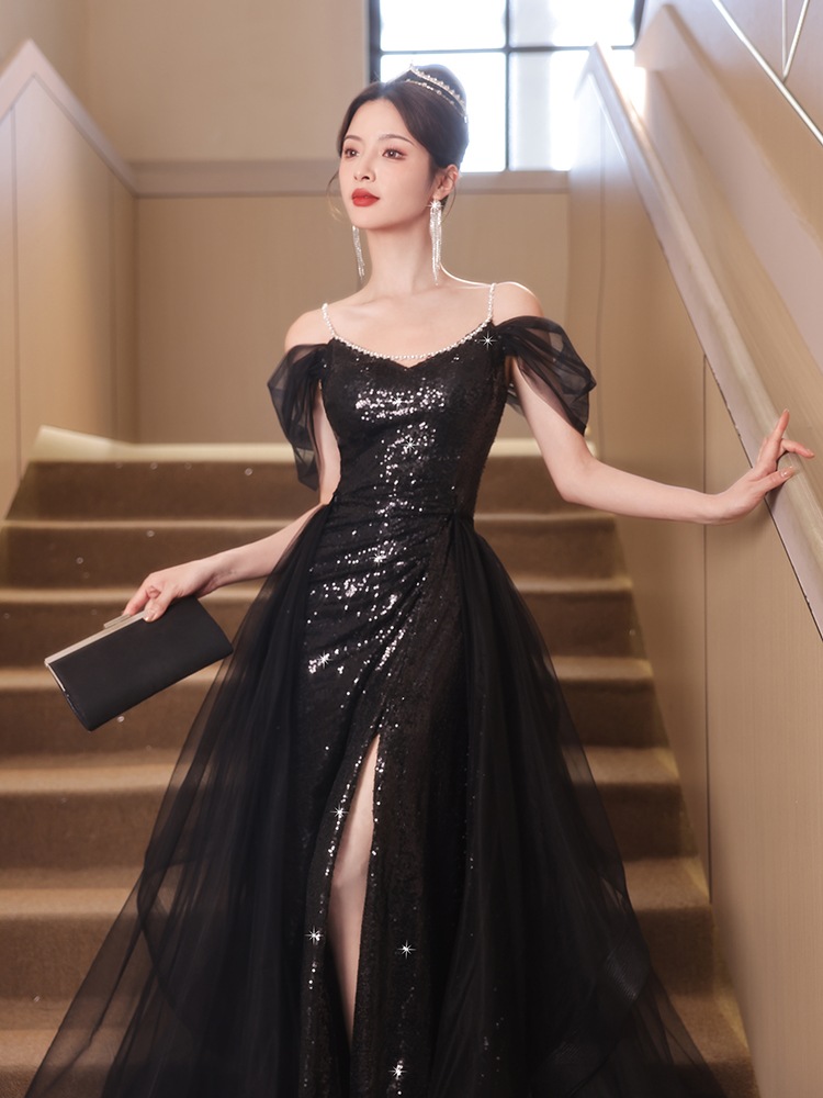 ドレススカート女性用ハイエンドブラックウェディングドレス誕生日パーティーアートテストプリンセスチュチュスカート ドレススカート女性用ハイエンドブラックウェディングドレス誕生日パーティーアートテストプリンセスチュチュスカート