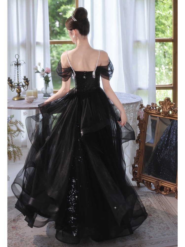 ドレススカート女性用ハイエンドブラックウェディングドレス誕生日パーティーアートテストプリンセスチュチュスカート ドレススカート女性用ハイエンドブラックウェディングドレス誕生日パーティーアートテストプリンセスチュチュスカート