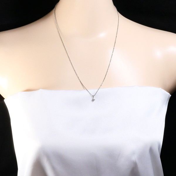 K18 18金 WG ホワイトゴールド ネックレス ダイヤ 0.05 約50cm ジュエリー 中古 K18 18金 WG ホワイトゴールド ネックレス ダイヤ 0.05 約50cm ジュエリー 中古