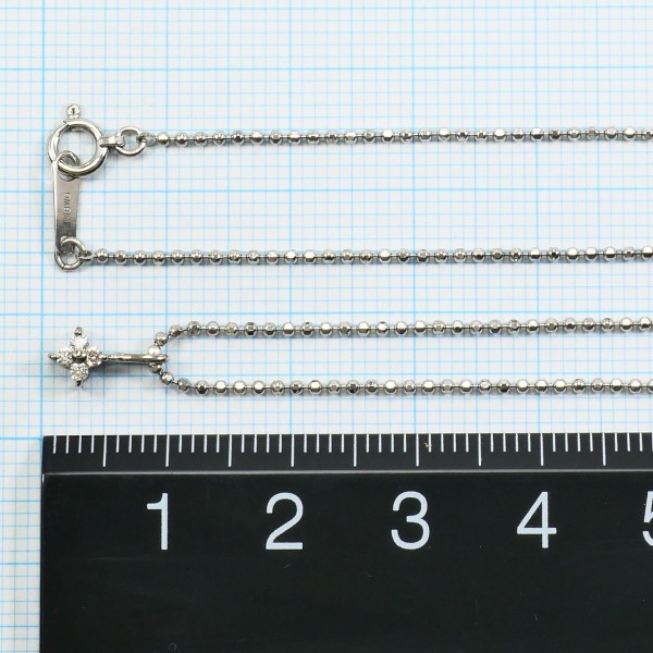 K18 18金 WG ホワイトゴールド ネックレス ダイヤ 0.05 約50cm ジュエリー 中古 K18 18金 WG ホワイトゴールド ネックレス ダイヤ 0.05 約50cm ジュエリー 中古