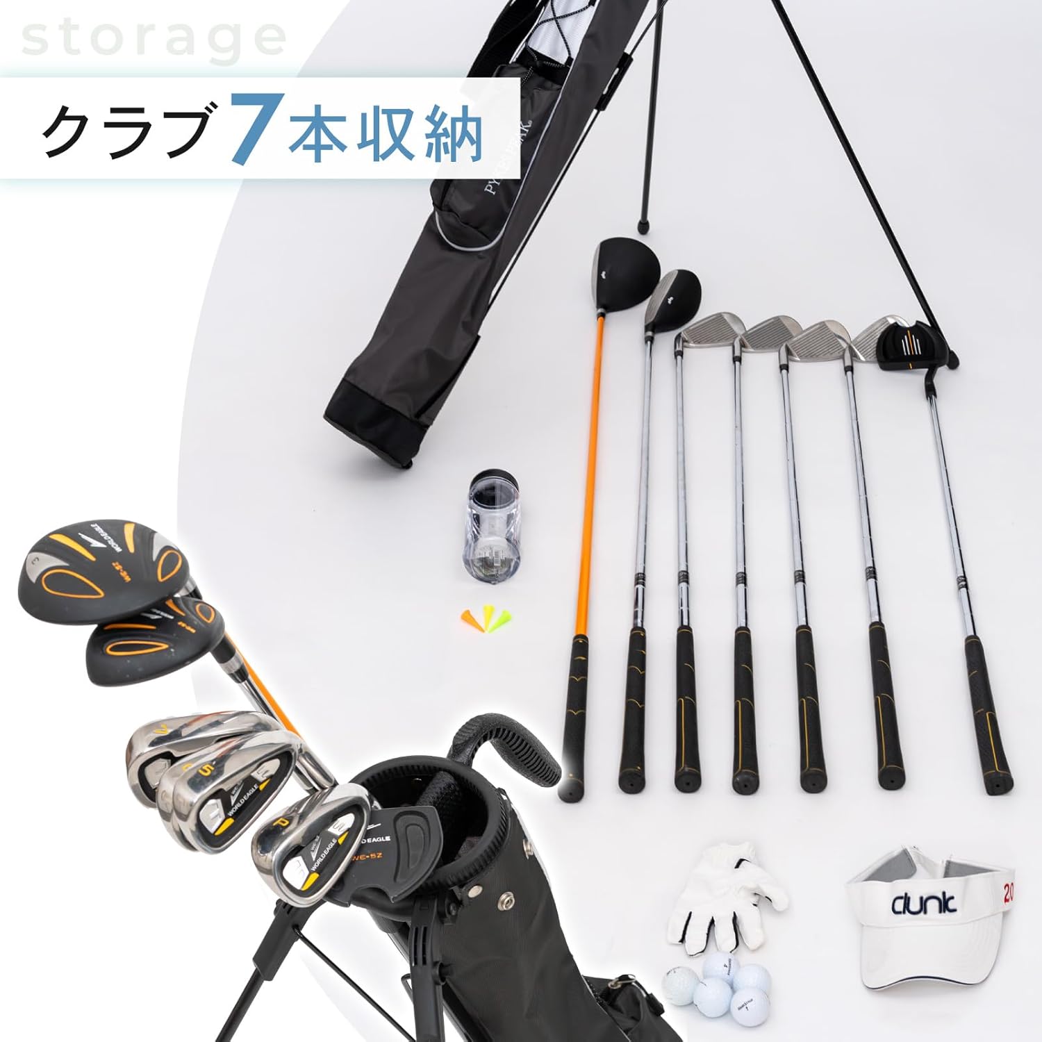 PYKES PEAK（パイクスピーク）ゴルフ スタンドバッグ【軽量 980g 全20色】セルフスタンド クラブケース ゴルフバッグ キャディバッグ サブバッグ フード付き 7本収納 メンズ レディース