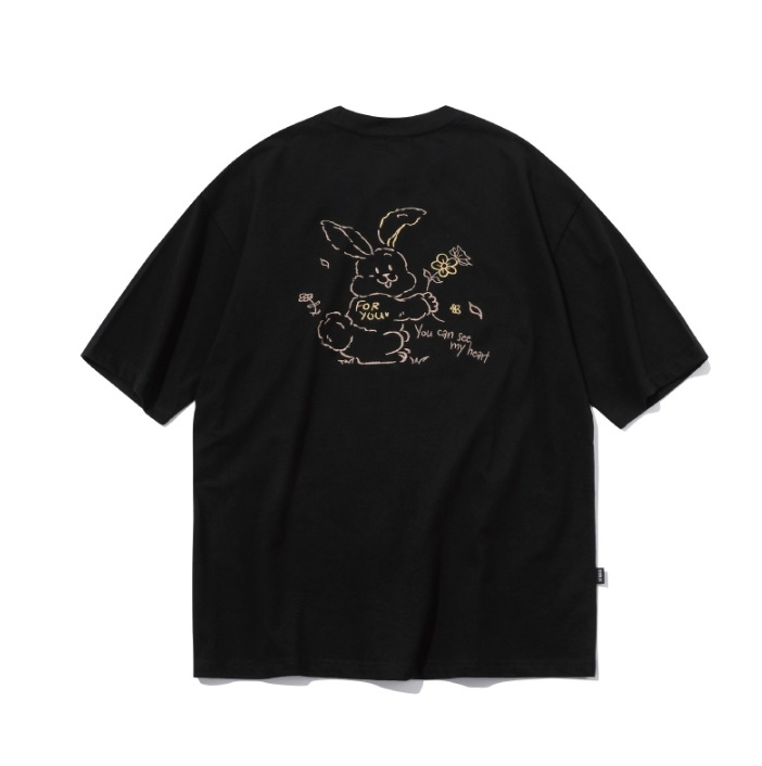 【CPGN STUDIO】24SS★ Heart Bunny Embroidered Short Sleeve T CPGN STUDIO】 Heart Bunny Embroidered Short Sleeve Tee T