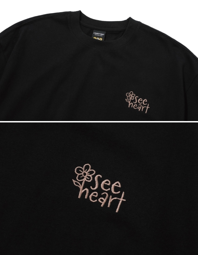 【CPGN STUDIO】24SS★ Heart Bunny Embroidered Short Sleeve T Bunny Rabbit Heart Shirt – 812 Hickory