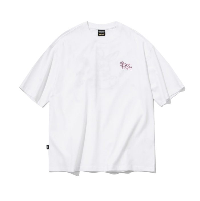 【CPGN STUDIO】24SS★ Heart Bunny Embroidered Short Sleeve T CPGN STUDIO】 Heart Bunny Embroidered Short Sleeve Tee