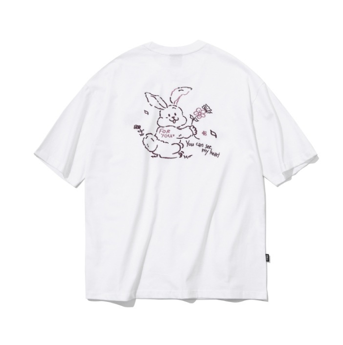 【CPGN STUDIO】24SS★ Heart Bunny Embroidered Short Sleeve T Psycho Bunny Longbridge Embroidered Logo Short Sleeve