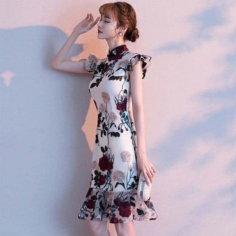 【2枚購入で2OO円OFF】チャイナドレス 「XS~XXL」きれいめ 立ち襟 フェミニン チャイナ風ワンピース 春夏 夏 レディース ロングワンピース 膝丈 パーティードレス フォーマル お出かけ お 【2枚購入で2OO円OFF】チャイナドレス 「XS~XXL」きれいめ 立ち襟 フェミニン チャイナ風ワンピース 春夏 夏 レディース ロングワンピース 膝丈 パーティードレス フォーマル お出かけ お