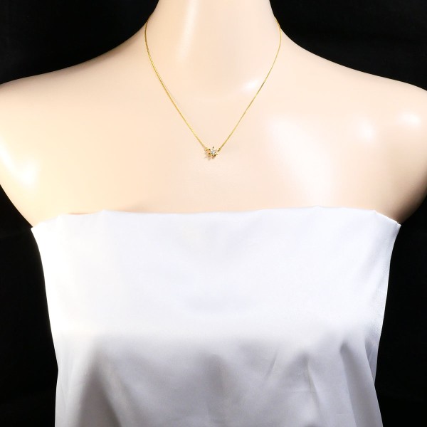 K18 18金 YG イエローゴールド ネックレス ダイヤ 0.23 鑑別書 ジュエリー 中古 K18 18金 YG イエローゴールド ネックレス ダイヤ 0.23 鑑別書 ジュエリー 中古