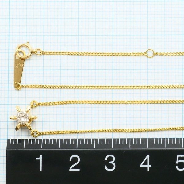 K18 18金 YG イエローゴールド ネックレス ダイヤ 0.23 鑑別書 ジュエリー 中古 K18 18金 YG イエローゴールド ネックレス ダイヤ 0.23 鑑別書 ジュエリー 中古