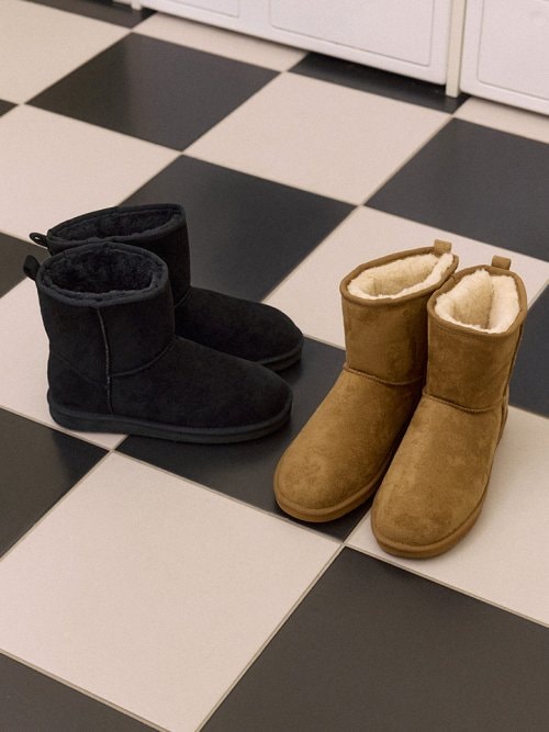 冬限定コージースエードフリースミドルブーツ[2色]