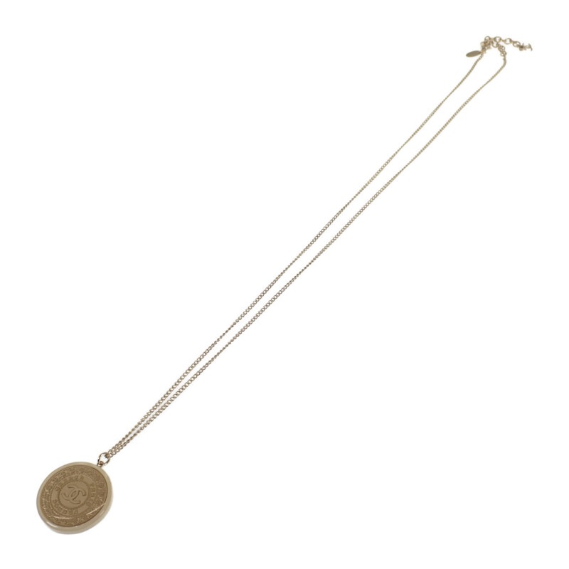 CCコインペンダント ネックレス メタル ゴールド レディース【ABランク】
