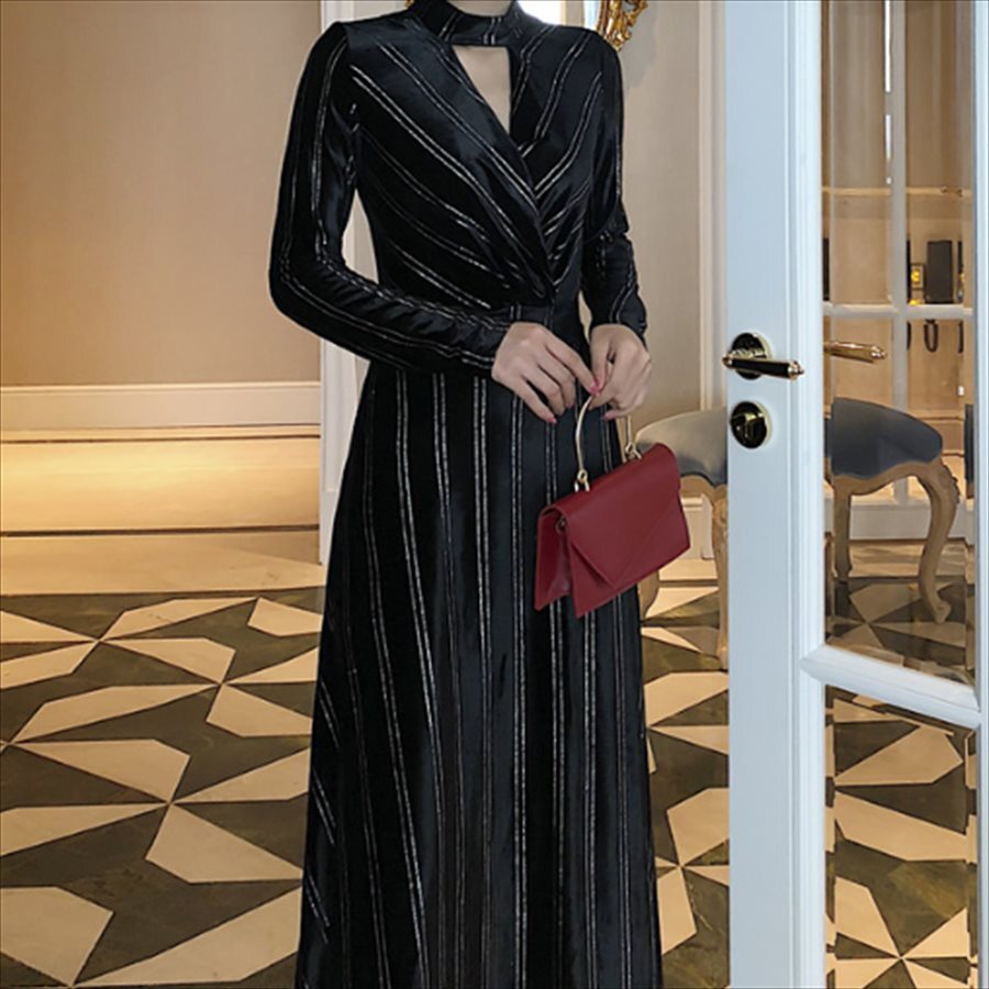 ロングドレス ドレス dress 衣装 ワンピース パーティードレス パーティドレス 袖あり 長袖 Vネック Aライン フレア 大人可愛い きれいめ シンプル カジュアル シック ロングドレス ドレス dress 衣装 ワンピース パーティードレス パーティドレス 袖あり 長袖 Vネック Aライン フレア 大人可愛い きれいめ シンプル カジュアル シック