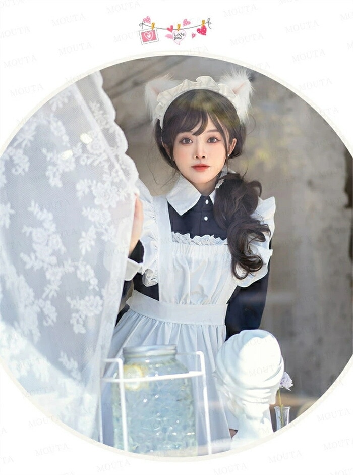 【S/M/L/2L/3L】メイド服 ロング コスプレ セクシー 長袖 メイド服 定番 メイド 可愛い ワンピース 黒 ロリータ ワンピース ハロウィン 衣装 仮装 クラシカル 制服 喫茶店 変装 エ