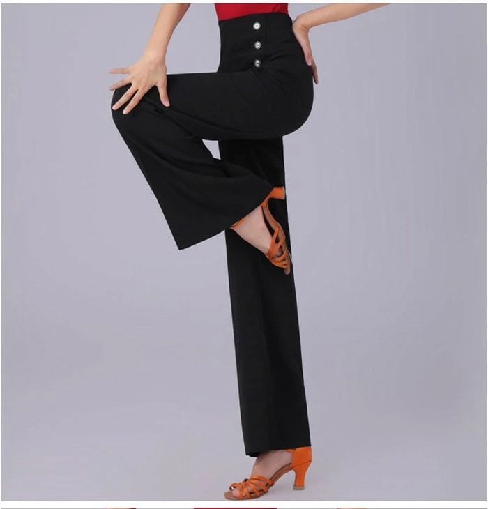 ダンスパンツ レディース ワイド パンツ ラテンダンスパンツ モダン 社交ダンス 練習着 ロング 薄手 ゆったり 長ズボン ダンス ボトムス 演出服 着痩せ 大きいサイズ有 赤 黒 白Ｓ-3XL