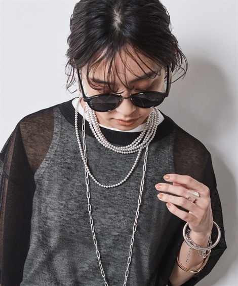 ネックレス 大きいサイズ スモーキーシルバーロングネックレス 長め設計 シックスタイル ネックレス 大きいサイズ スモーキーシルバーロングネックレス 長め設計 シックスタイル