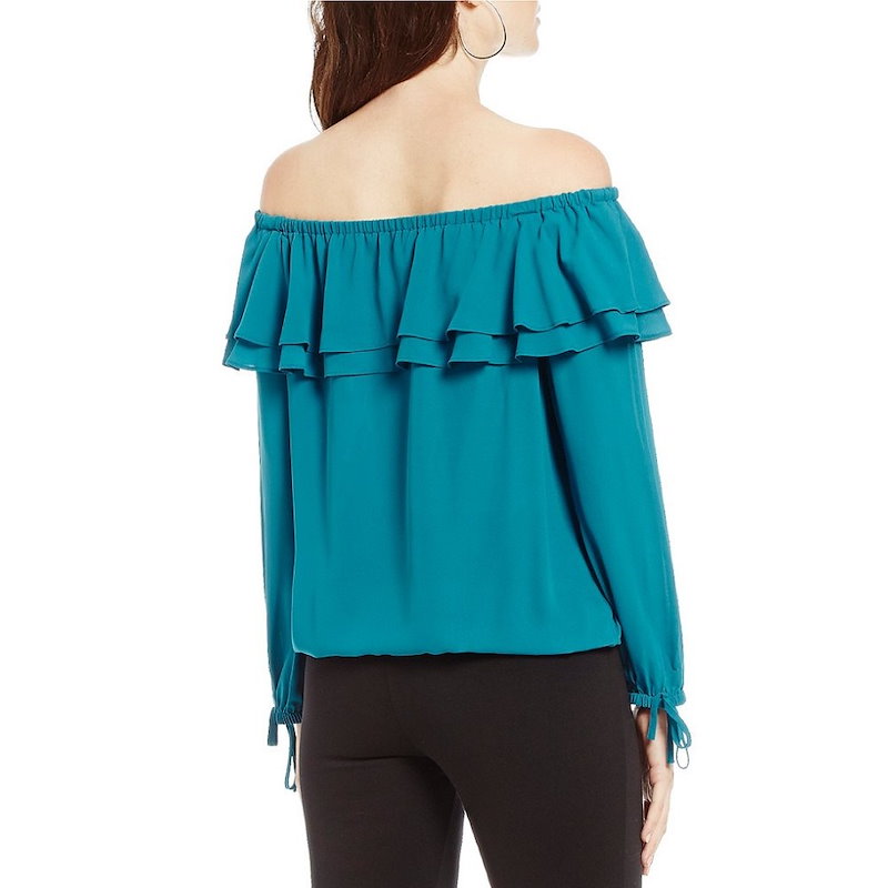 マイケル コース レディース トップス ブラウス・シャツ【MICHAEL Michael Kors Tiered Ruffle Off-The-Shoulder Liquid Crepe Peasan マイケル コース レディース トップス ブラウス・シャツ【MICHAEL Michael Kors Tiered Ruffle Off-The-Shoulder Liquid Crepe Peasan