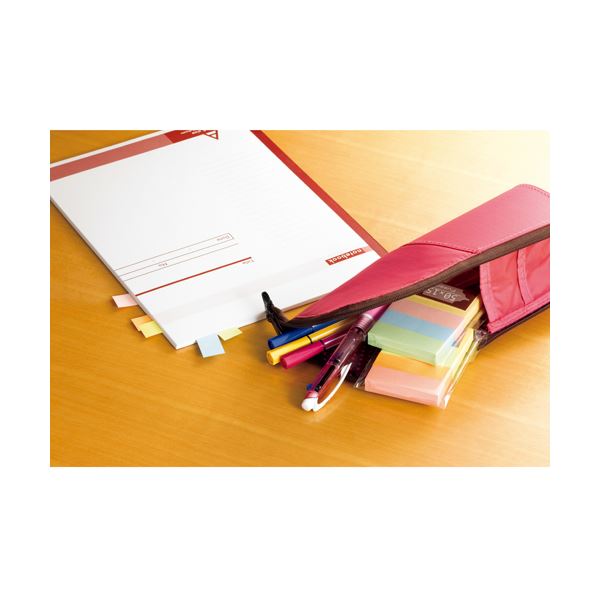 (まとめ) TANOSEE ふせん 75×50mm 桃 1冊 (×50セット)