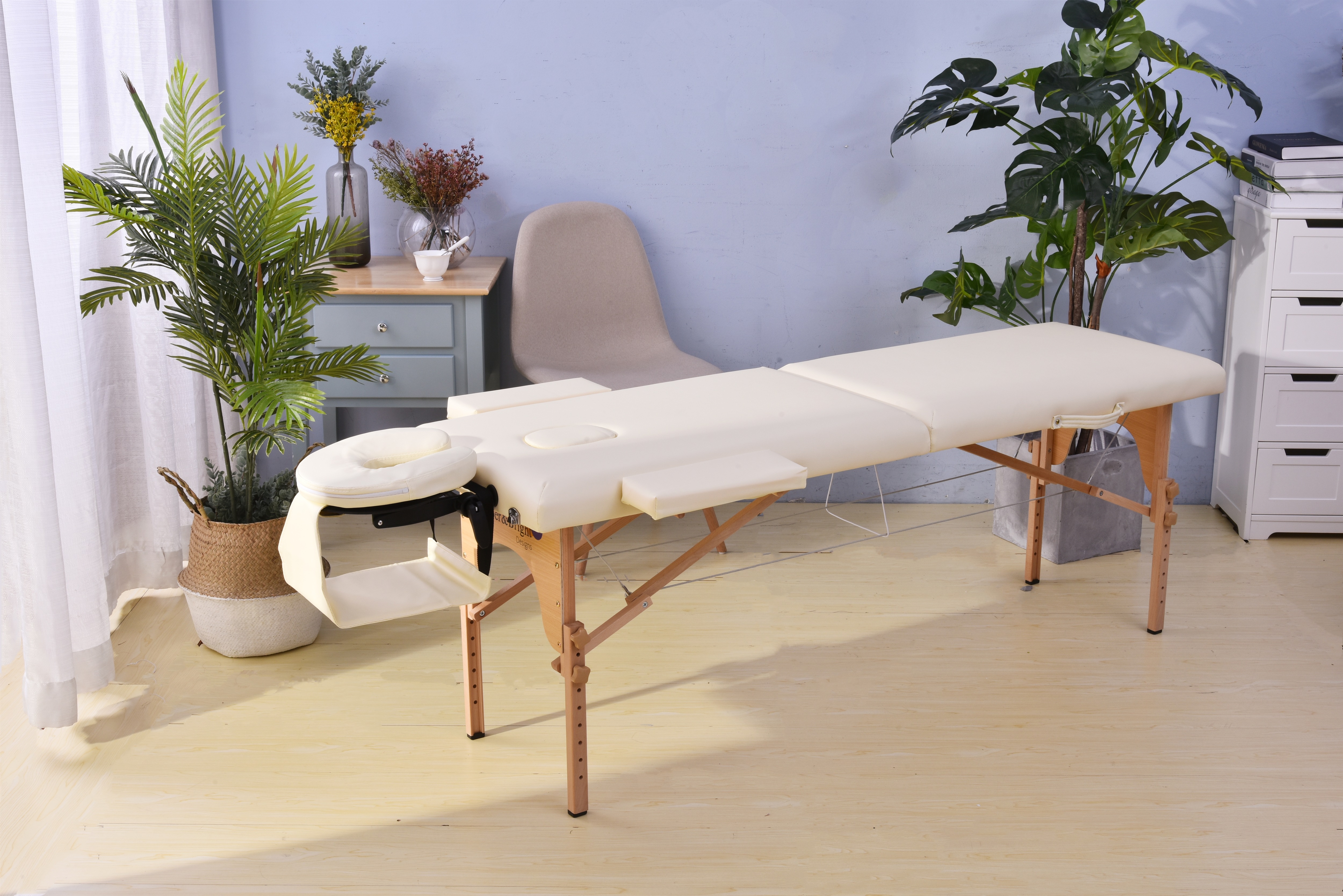 超人気！マッサージベッド 折りたたみ コンパクト 超軽量 アイボリー