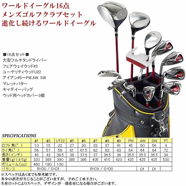 WE-G510 メンズクラブセット 右用 + CBR5 キャディーバッグ Lime/Black