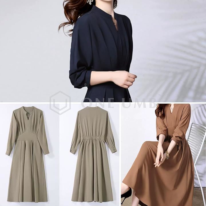 vネック ワンピース ロング 長袖 レディース 春ワンピース 入学式 オフィスカジュアル パーティードレス タイトワンピース(グリーン, L) vネック ワンピース ロング 長袖 レディース 春ワンピース 入学式 オフィスカジュアル パーティードレス タイトワンピース(グリーン, L)